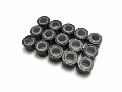10 Pieces - Black Silicone Micro Ring Beads For Feather Hair Extensions