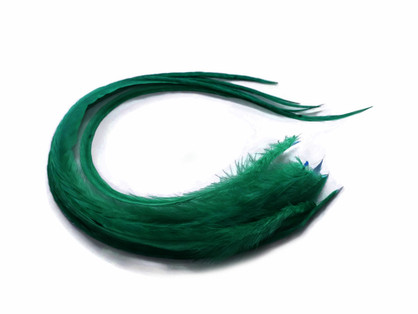 Natural Emerald Heart Feather Hair Extension Clip 