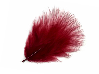 1 Pack - Burgundy Turkey Marabou Short Down Fluff Loose Feathers 0.10 Oz.