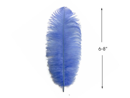 10 Pieces - 6-8" Light Blue Ostrich Dyed Drabs Body Feathers