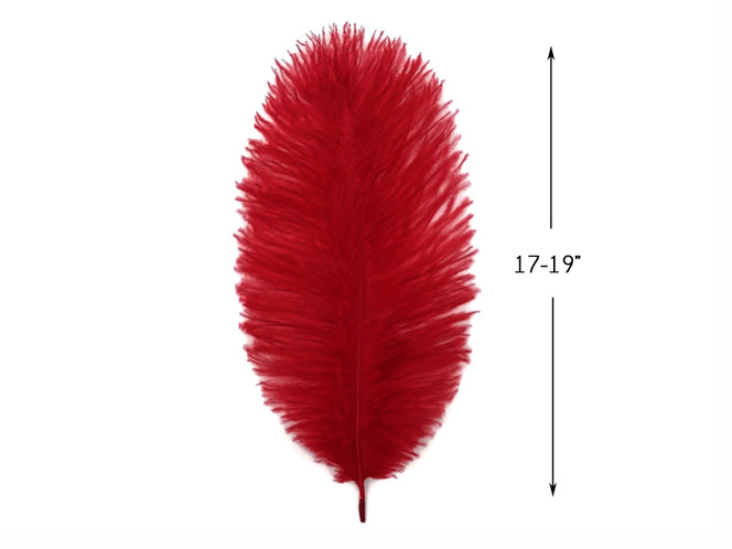 10 Pieces - 17-19" Red Large Bleached & Dyed Ostrich Drabs Body Feathers