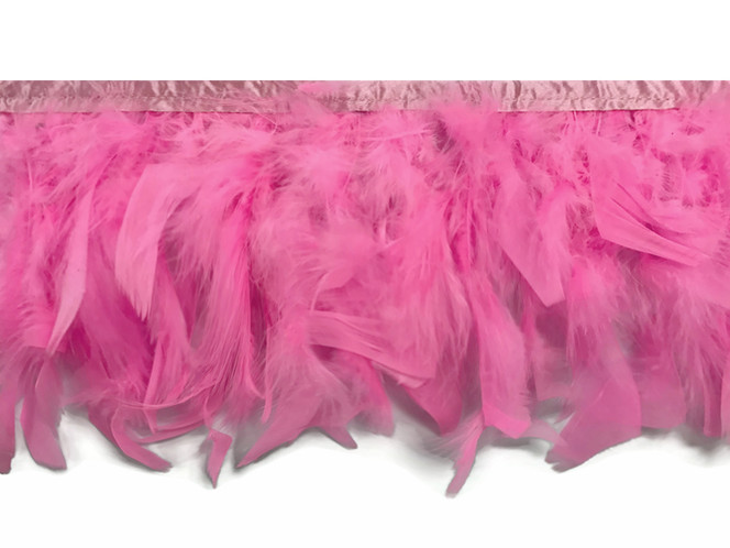 1 Yard – Candy Pink Chandelle Turkey Fluffy Feather Trim 