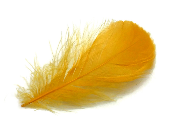 1 Pack - 2-3" Golden Yellow Goose Coquille Loose Feathers - 0.35 Oz.
