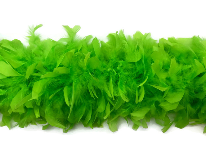 2 Yards - Lime Green Heavy Weight Chandelle Feather Boa | 80 Gram