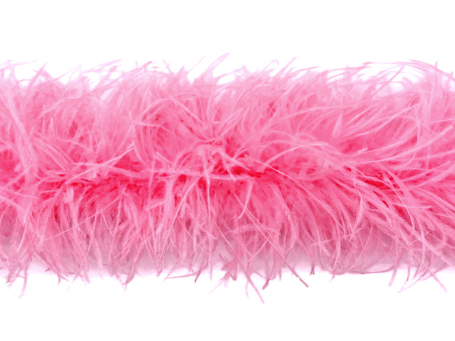 2 Yards - 5 Ply Candy Pink Heavy Weight Ostrich Fluffy Feather Boa