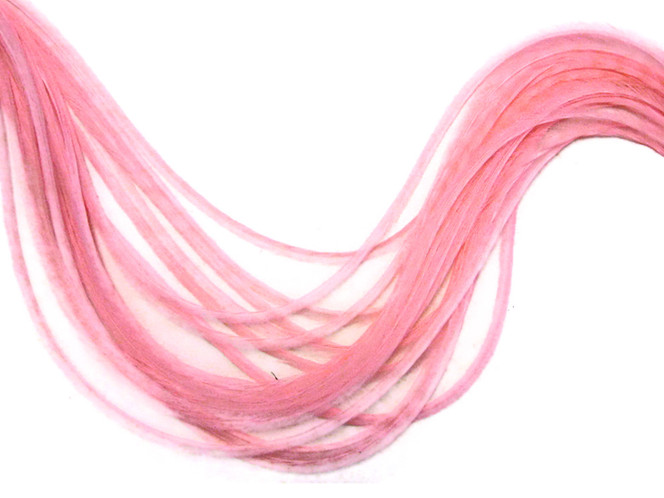 10 Pieces - Solid Light Pink Thin Long Rooster Hair Extension Feathers