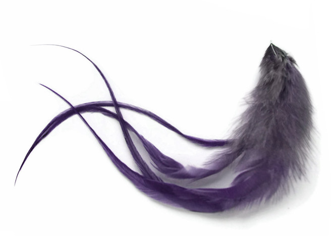 1 Dozen - Medium Pandora Blendz Rooster Saddle Whiting Hair Extension Feathers