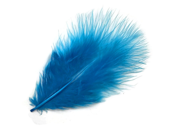 1 Pack - Turquoise Blue Turkey Marabou Short Down Fluff Loose Feathers 0.10 Oz.