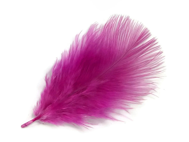 1 Pack - Fuchsia Pink Turkey Marabou Short Down Fluff Loose Feathers 0.10 Oz.
