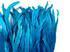 1 Yard - 10-12" Turquoise Blue Bleach & Dyed Coque Tails Long Feather Trim (Bulk)