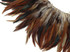 4 Inch Strip - 4-6" Natural Furnace Red Badger Strung Chinese Rooster Saddle Feathers