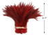 4 Inch Strip - 6-7" Red Dyed Over Natural Strung Chinese Rooster Saddle Feathers 