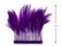 1 Yard - Purple Stripped Rooster Neck Hackle Eyelash Wholesale Feather Trim (Bulk)