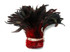 4 Inch Strip - Red Dyed Half Bronze Strung Rooster Schlappen Feathers