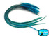 6 Pieces - Kingfisher Blue Badger Thick Long Rooster Hair Extension Feathers