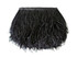 1 Yard - Black Ostrich Fringe Trim Wholesale Feather (Bulk)