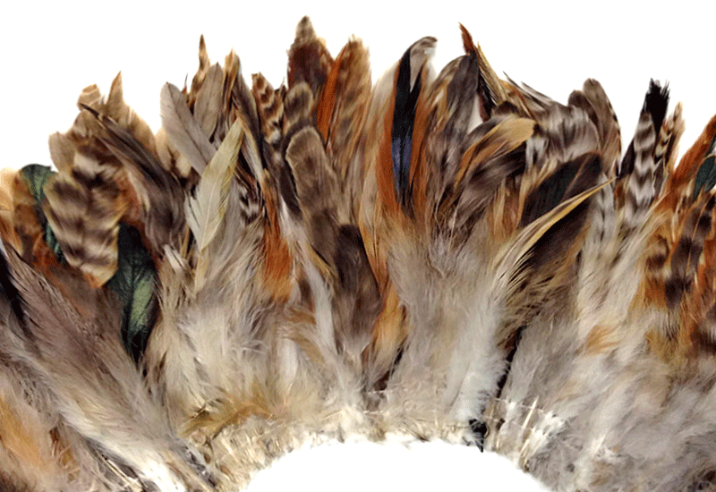 6-7 Strung Half Bronze Schlappen Dyed Yellow Feathers 6 Width