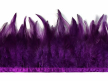 1 Yard - Purple Rooster Neck Hackle Saddle Feather Wholesale Trim
