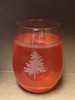 Juice/Wine Glass with Tree Etching
