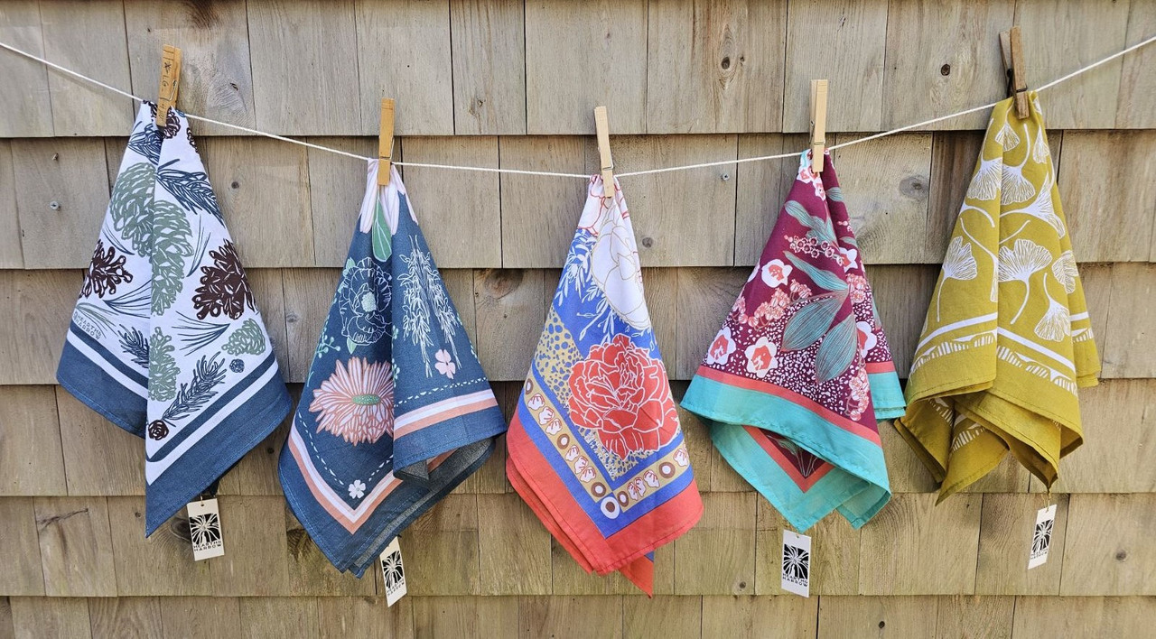 Handprinted Cotton Bandana Nervous Nellie's Jams Jellies