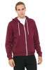 Bella+Canvas 3739 Unisex Poly-Cotton Fleece Zip Hoodie | Maroon