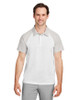 Team 365 TT21C Men's Command Snag-Protection Colorblock Polo Shirt | White/ Sport Silver