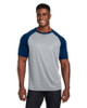 Team 365 TT62 Unisex Zone Colorblock Raglan T-Shirt | Athletic Heather/ Sport Dark Navy