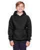 Team 365 TT96Y Youth Zone HydroSport Heavyweight Pullover Hooded Sweatshirt | Black