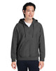 TT97 Team 365 Unisex Zone HydroSport Heavyweight Quarter-Zip Hooded Sweatshirt | Dark Grey Heathr