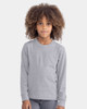 Next Level Apparel 3311NL Youth Cotton Long Sleeve T-Shirt | Heather Grey