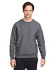 Team 365 TT98 Unisex Zone HydroSport  Heavyweight Crewneck Sweatshirt | Dark Grey Heather