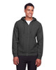 Team 365 TT95 Adult Zone HydroSport Heavyweight Full-Zip Hooded Sweatshirt | Dark Grey Heather