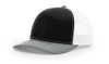 Richardson 112 Snapback Trucker Hat | Black/ White/ Heather Grey Richardson 112 Snapback Trucker Hat | Black/ White/ Heather Grey