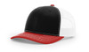 Richardson 112 Snapback Trucker Hat | Black/ White/ Red Richardson 112 Snapback Trucker Hat | Black/ White/ Red