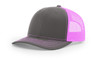 Richardson 112 Snapback Trucker Hat | Charcoal/ Neon Pink Richardson 112 Snapback Trucker Hat | Charcoal/ Neon Pink