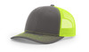 Richardson 112 Snapback Trucker Hat | Charcoal/ Neon Yellow Richardson 112 Snapback Trucker Hat | Charcoal/ Neon Yellow