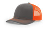 Richardson 112 Snapback Trucker Hat | Charcoal/ Neon Orange Richardson 112 Snapback Trucker Hat | Charcoal/ Neon Orange