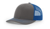 Richardson 112 Snapback Trucker Hat | Charcoal/ Royal Richardson 112 Snapback Trucker Hat | Charcoal/ Royal