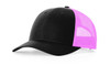 Richardson 115 Low Profile Trucker Cap | Black/ Neon Pink Richardson 115 Low Profile Trucker Cap | Black/ Neon Pink