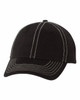 Valucap VC300A Bio-Washed Classic Dad's Cap | Black/ Stone Stitch