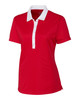 Clique Parma Colorblock Tech Jersey Womens Polo | Red/White