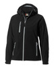 Clique Serac Stretch Softshell Hooded Full Zip Womens Jacket | Black