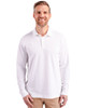 Cutter & Buck Advantage Eco Tri-Blend Pique Mens Long Sleeve Polo | White Cutter & Buck Advantage Eco Tri-Blend Pique Mens Long Sleeve Polo | White