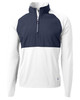 Cutter & Buck Adapt Eco Knit Hybrid Recycled Mens Quarter Zip | White/Navy Blue
