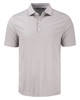 Cutter & Buck Forge Epic Confidence Fine Line Stripe Stretch Recycled Mens Polo | Polished/White