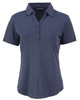 Cutter & Buck Forge Eco Stretch Recycled Womens Short Sleeve Polo | Dark Navy Blue Heather