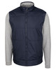 Cutter & Buck Stealth Hybrid Quilted Mens Full Zip Windbreaker Jacket | Liberty Navy/Polished