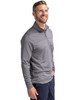 Cutter & Buck Traverse Stretch Eco Stripe Quarter Zip Mens Pullover | Elemental Grey
