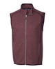 Cutter & Buck Mainsail Sweater-Knit Mens Full Zip Vest | Bordeaux Heather