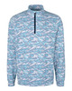 Cutter & Buck Traverse Stretch Eco Camo Print Quarter Zip Mens Pullover | Indigo